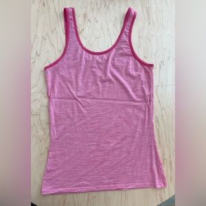 ICEBREAKER | Siren Merino Wool Tank Top Pink & White Stripe